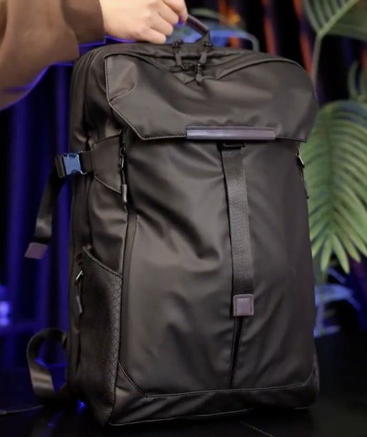 8808 expandable minimalist cycling backpack showing clean exterior design and laptop compartment