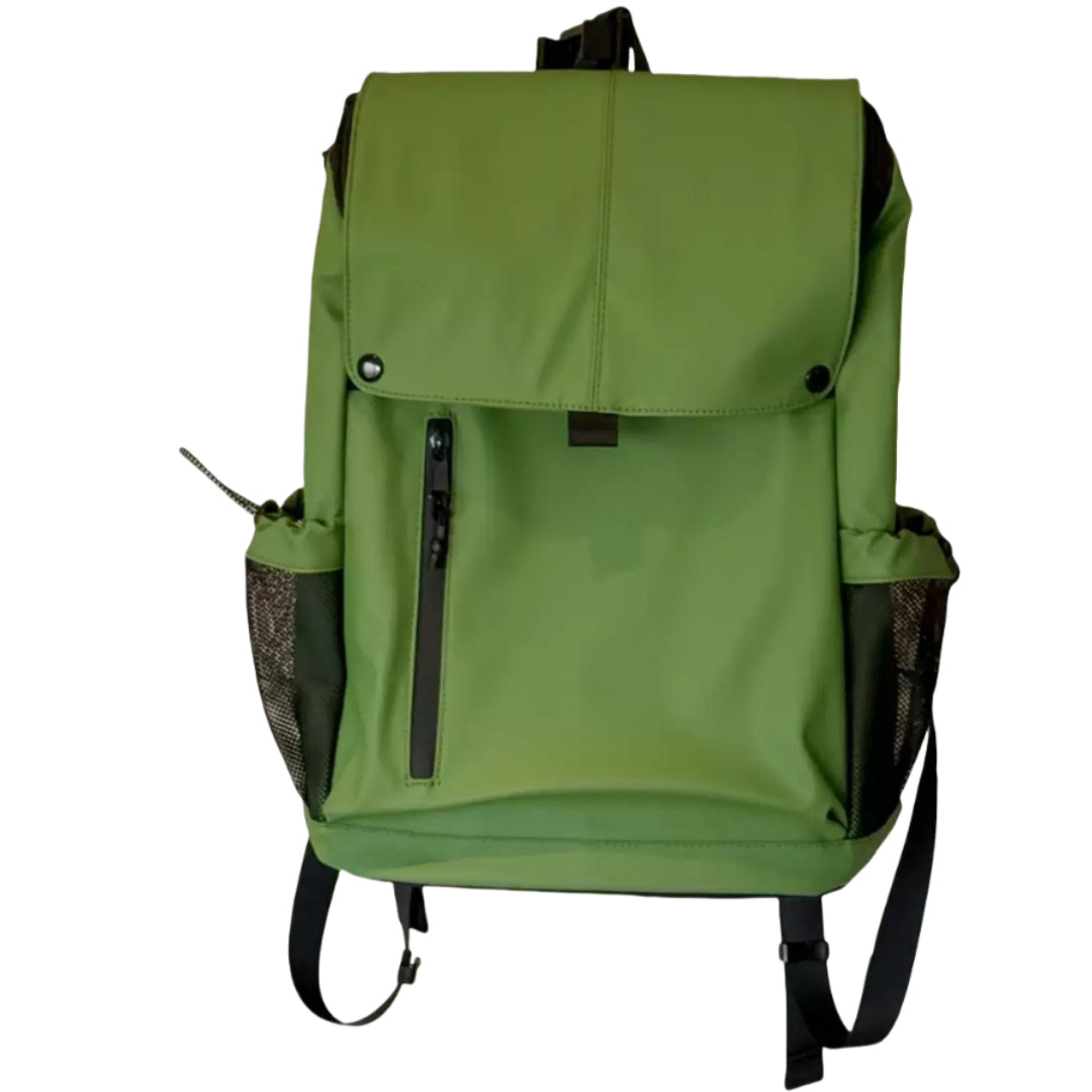 7709 stylish waterproof backpack 20L in forest green colorway showing alternative color with same compact design and 13-inch laptop compatibility