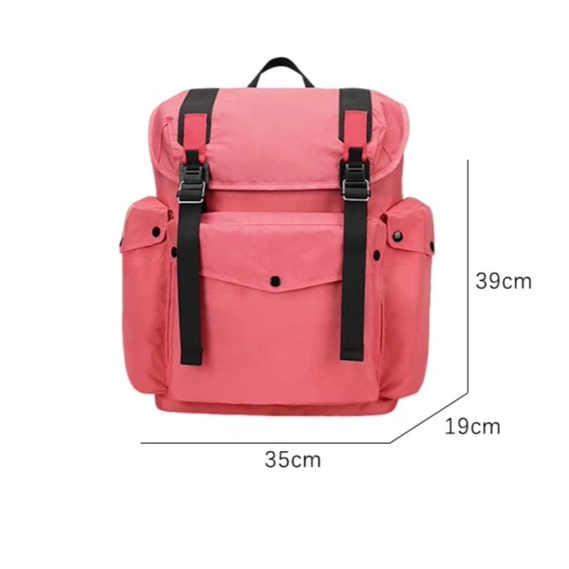 Backpackbeat 7712 Lightweight Backpack 25L coral pink with dimensions 35cm x 39cm x 19cm specifications and size measurements"