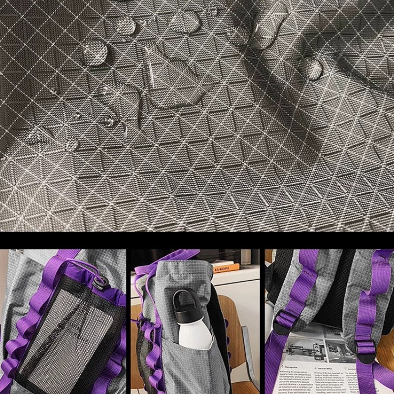 Backpackbeat 7713 Lightweight Backpack 22L fabric texture details showing water-resistant ripstop material, front mesh pocket and reinforced construction
