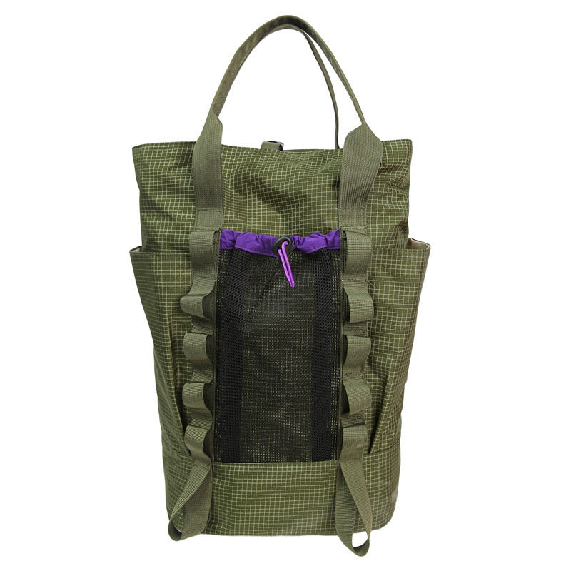 Backpackbeat 7713 Lightweight Backpack 22L olive green color variant with purple accent, featuring ripstop fabric and front mesh pocket design