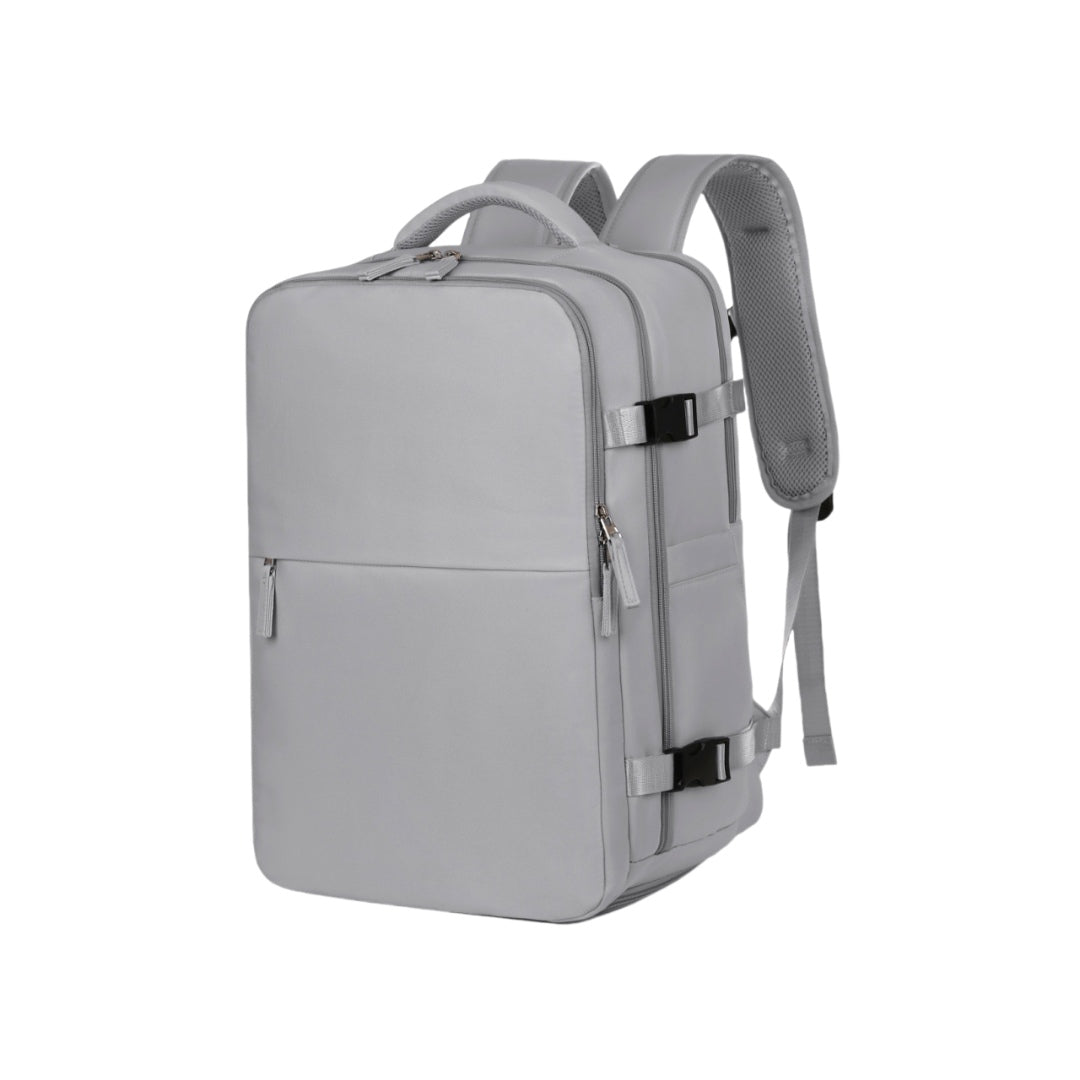 Grey version of 8802 lightweight travel backpack 35L demonstrating same multi-functional design and professional appearance as other color options