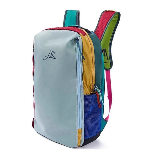 BackpackBeat 8806 business travel backpack 21L side view with mesh bottle pocket and colorful zipper details