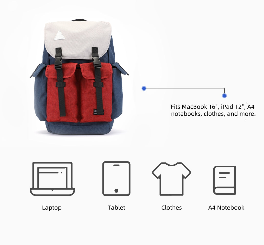 Backpackbeat 7705 backpack 25L – fits MacBook 16", iPad 12", clothes and A4 notebooks