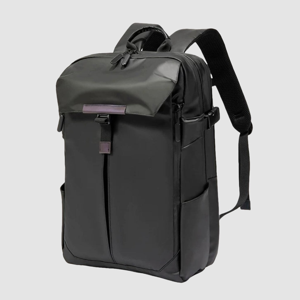 Angled side view of BackpackBeat 8808 extend waterproof backpack on white background.