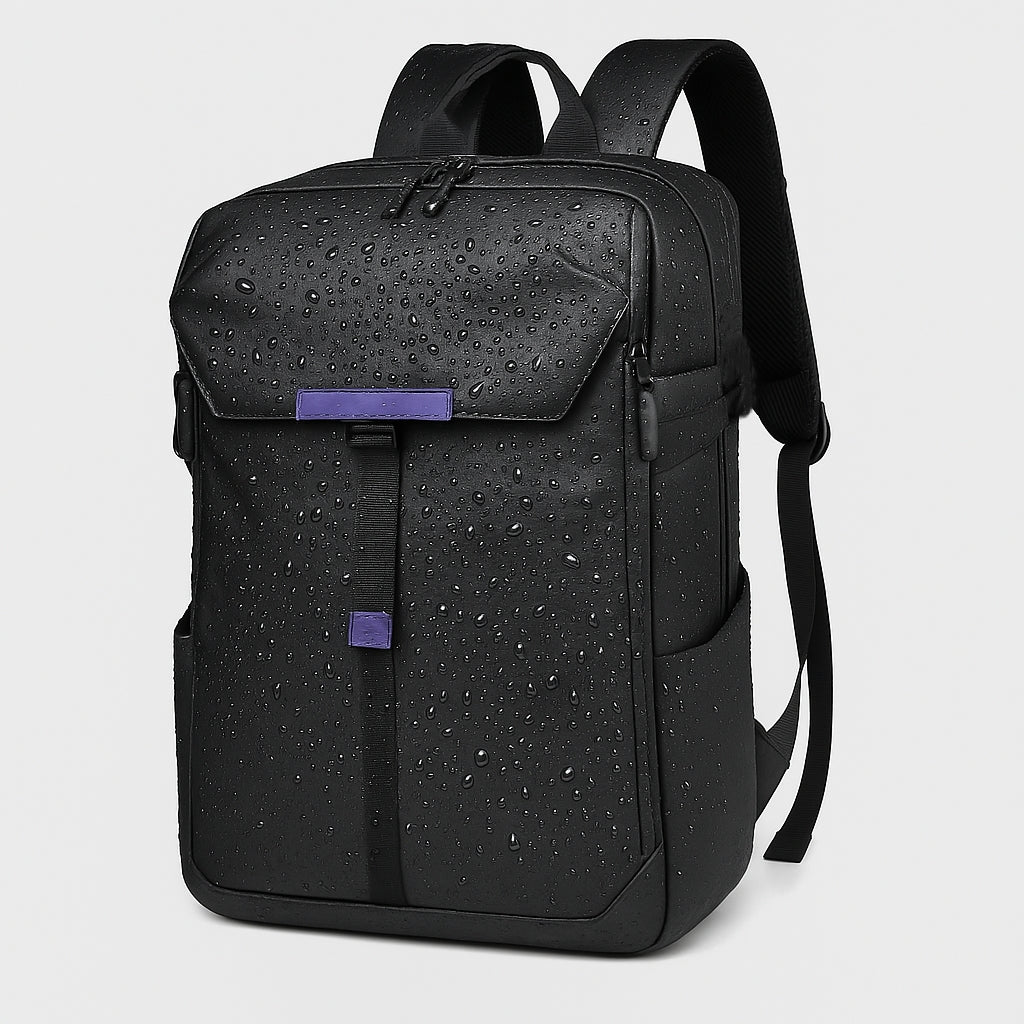 BackpackBeat 8808 extend waterproof backpack with visible water droplets highlighting its water-resistant shell.