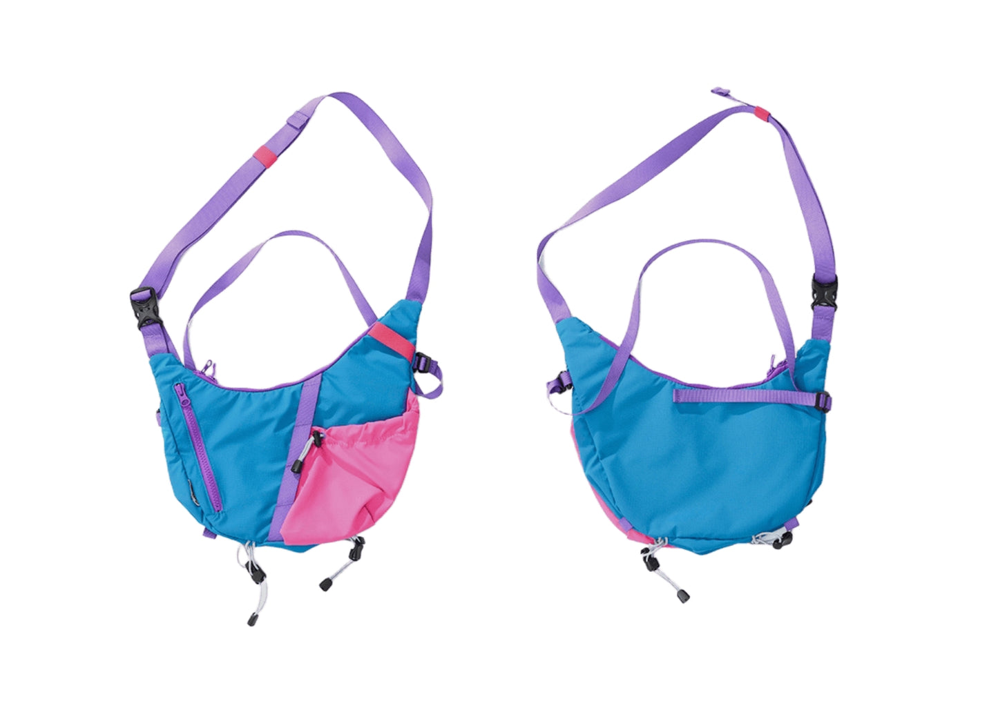 Front and back view of the Backpackbeat 9901 color-block crossbody bag