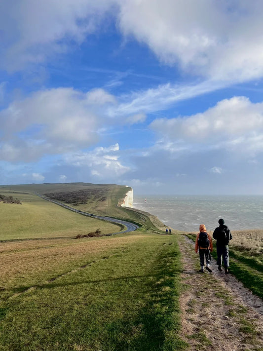 Coastal walk along the cliffs near Brighton