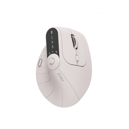 Backpackbeat 1115 silent wireless ergonomic vertical mouse in vitality powder grey showing 57 degree grip angle