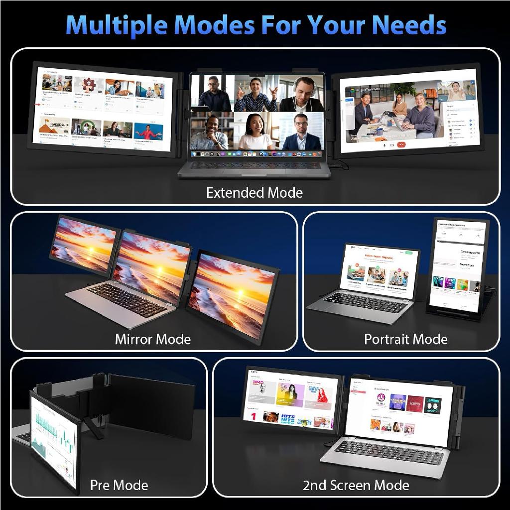 Backpackbeat 2200 portable monitor for laptop showing FHD IPS panel specs 300 nits 72 percent NTSC 1000 to 1 contrast 60Hz