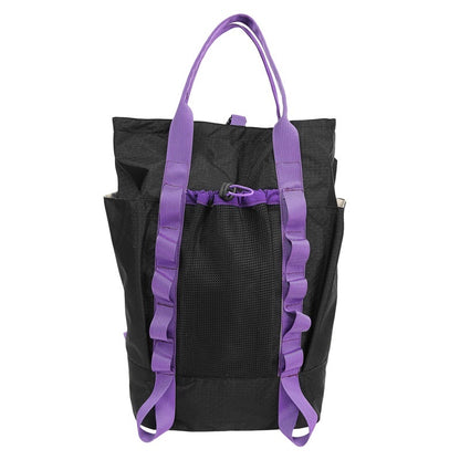 Backpackbeat 7713 Lightweight Backpack 22L black color variant with purple straps showing durable water-resistant material and mesh back panel