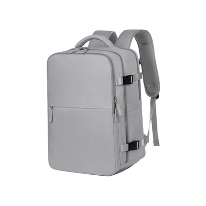 Grey version of 8802 lightweight travel backpack 35L demonstrating same multi-functional design and professional appearance as other color options