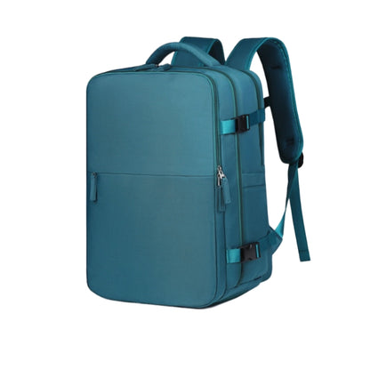 Teal blue version of 8802 lightweight travel backpack 35L displaying identical functionality and design elements as other color variants