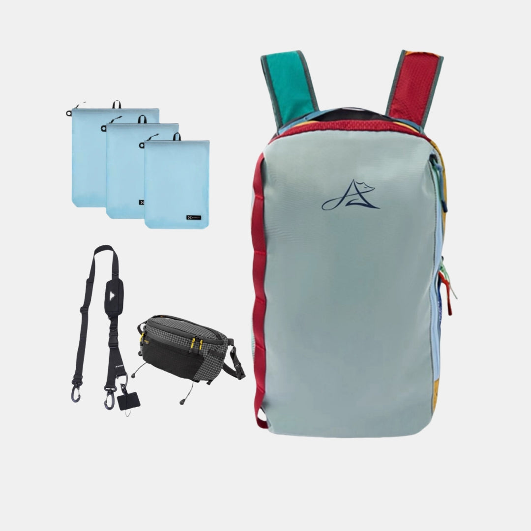 8806 Lightweight Business Travel Backpack 21L with complete travel accessories set including 1101 modular strap 1102 organizer bags 3300 crossbody bag