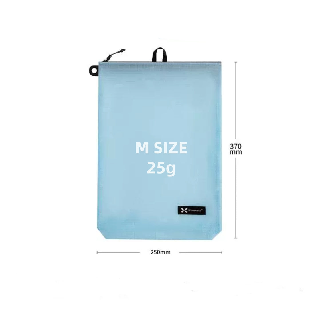 BackpackBeat 1101 waterproof wet dry bag medium size 370×250mm lightweight 25g with labeled measurements