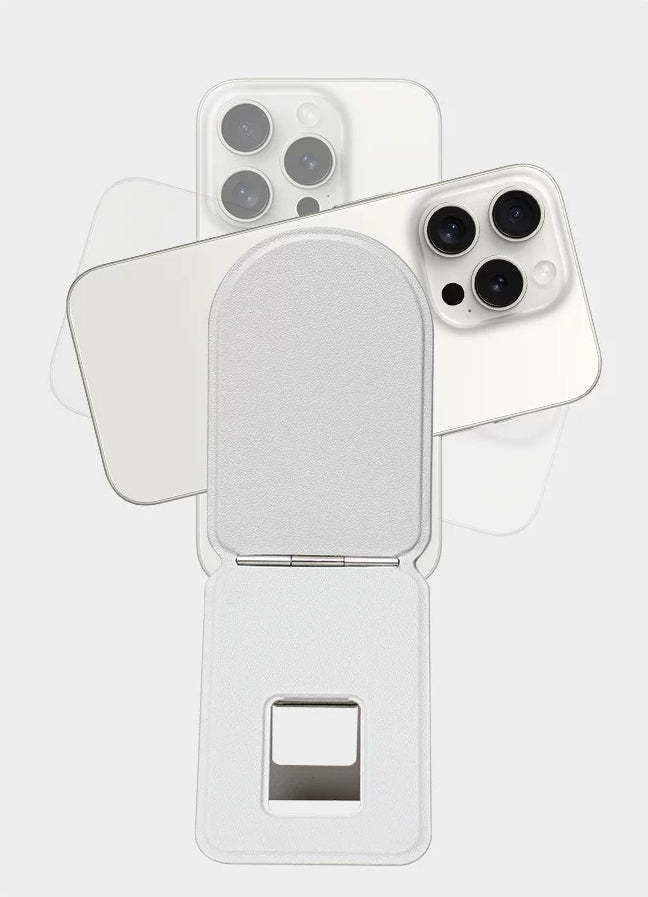 BackpackBeat 1104 magnetic phone stand showing iPhone rotating freely between portrait and landscape orientation
