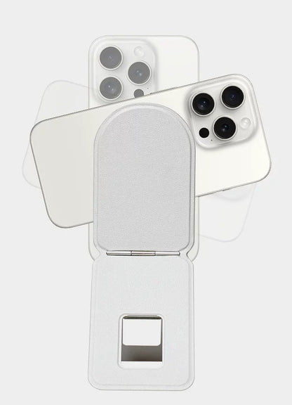 BackpackBeat 1104 magnetic phone stand showing iPhone rotating freely between portrait and landscape orientation