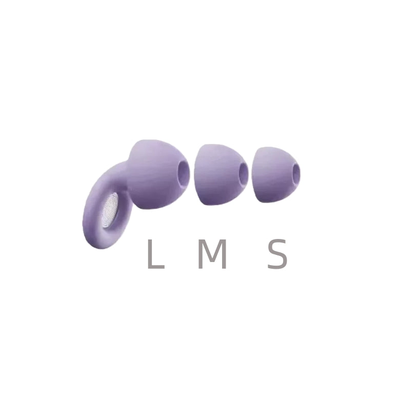 BackpackBeat 1106 purple earplugs shown in three sizes small medium and large for personalized fit