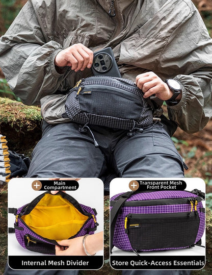 BackpackBeat 3300 crossbody bag main compartment with internal mesh divider transparent front pocket storage