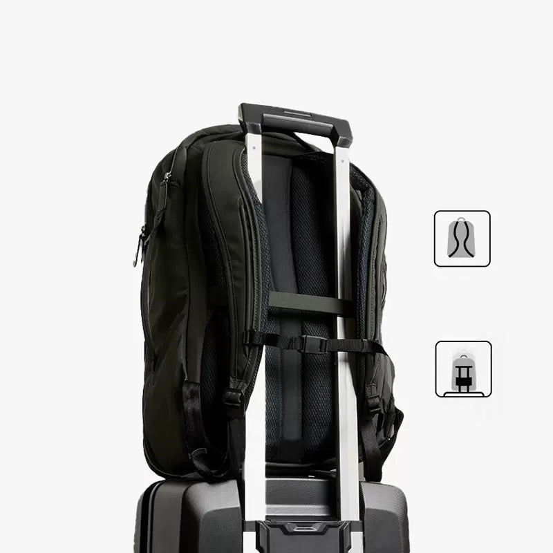 BackpackBeat 8807 expandable backpack luggage strap attached to rolling suitcase