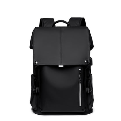 Front view of the black Backpackbeat 7703 Lightweight Waterproof Backpack with a sleek silhouette for everyday use.