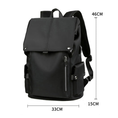  Backpackbeat 7703 Lightweight Waterproof Backpack in black with dimension markings: 33cm width, 15cm depth, 46cm height.