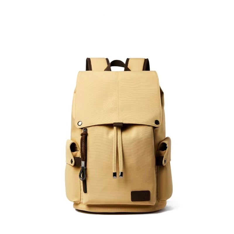 Backpackbeat 7704 waterproof canvas backpack – beige color front view